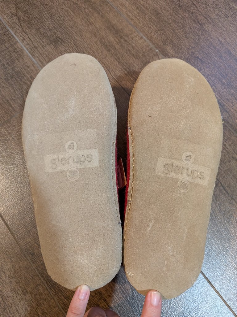 Womens Glerups Slippers - Red Woold With Leather Sole - Size Eu 36 (Us 6) — image 8 of 8
